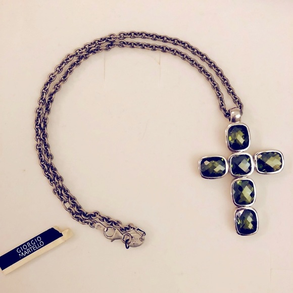 Giorgio Martello 925 Sterling Silver Cross & Chain - Picture 3 of 5